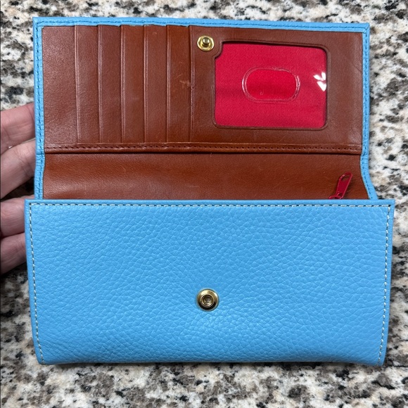 Dooney & Bourke Caribbean Blue Leather Wallet - Picture 8 of 9